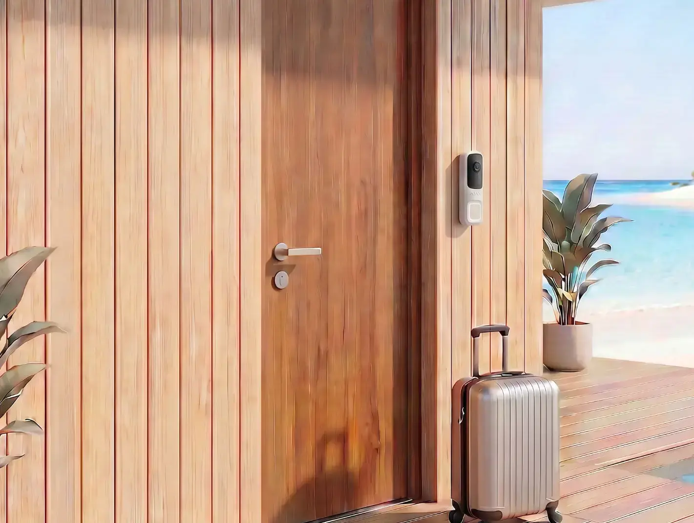 Puerta de acceso a vivienda vacacional