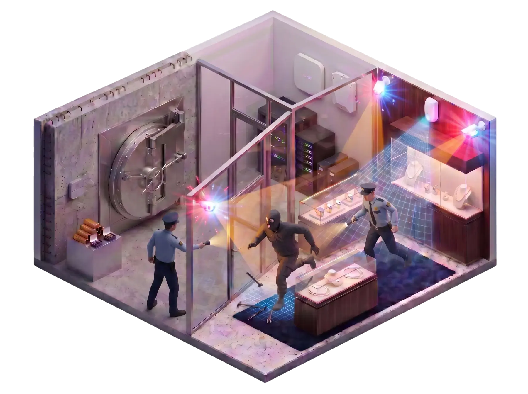 Vista isométrica robo