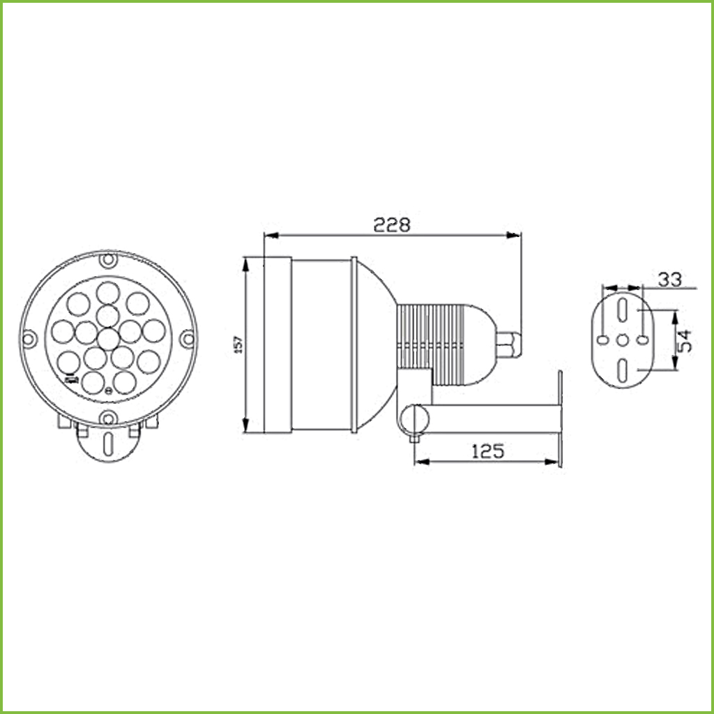 Foco Infrarrojo 180m 40º 15 Super Leds 850nm IP66