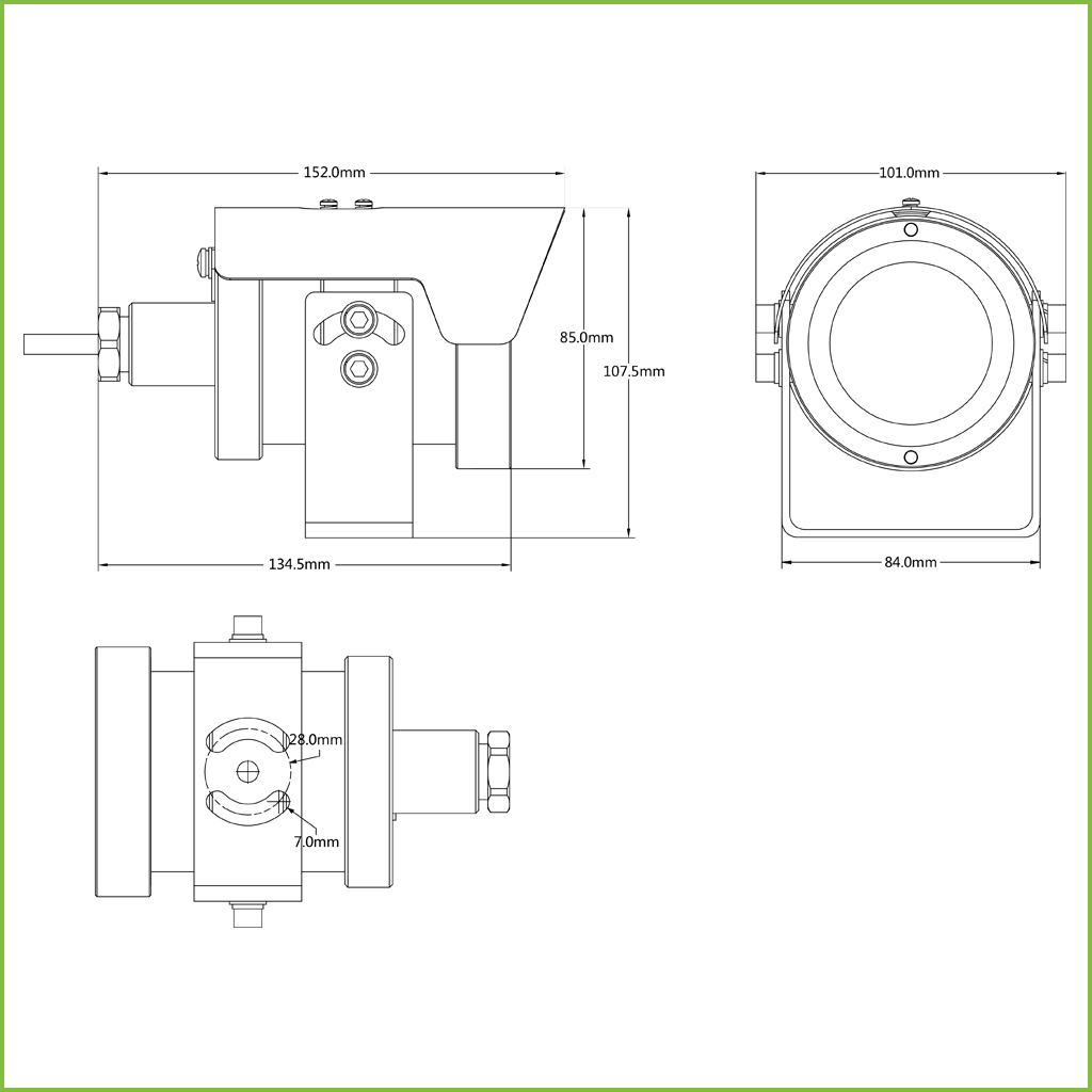 Tubular IP H265 2M DN SMART WDR Starlight PoE IP68 IK10 Anti-Corrosión