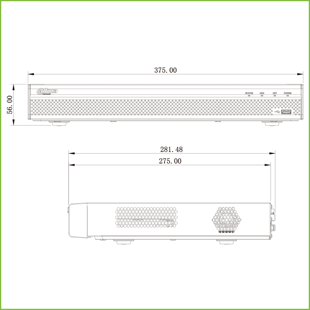 NVR 32ch 320Mbps 4K H265 HDMI 2HDD E/S
