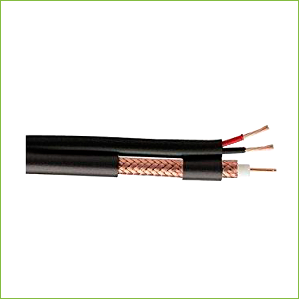 Rollo 200m Cable Siamés RG59+2(0.32x7) PVC CPR-E CCA NEGRO (75-3)