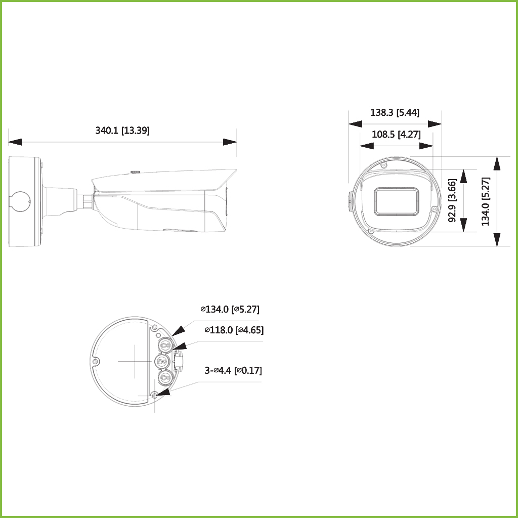 Tubular IP H265 AI 12M DN dWDR IR60m 2.7-12VFM IK10 IP67 ePoE SD AUDIO E/S