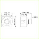 Unidad Cámara Rectangular 4M DN WDR Pinhole 2.8mm con 8m cable