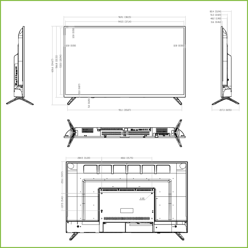 Monitor 43" Dahua para Seguridad 24/7 VGA/HDMI/USB 16:9 1080P