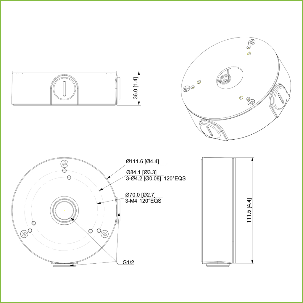 Caja de conexiones para HAC-HDW1xxxSL