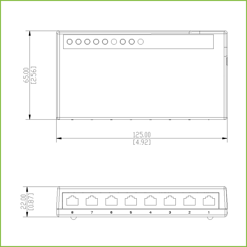 Switch 8 puertos 10/100/1000 Gigabit Layer 2