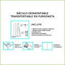 Báculo desmontable de 6m de altura en acero galvanizado de color blanco con soporte para cámara y speed dome