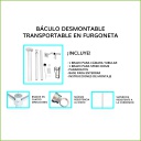Báculo desmontable de 3,5m de altura en acero galvanizado de color negro con soporte para cámara y speed dome