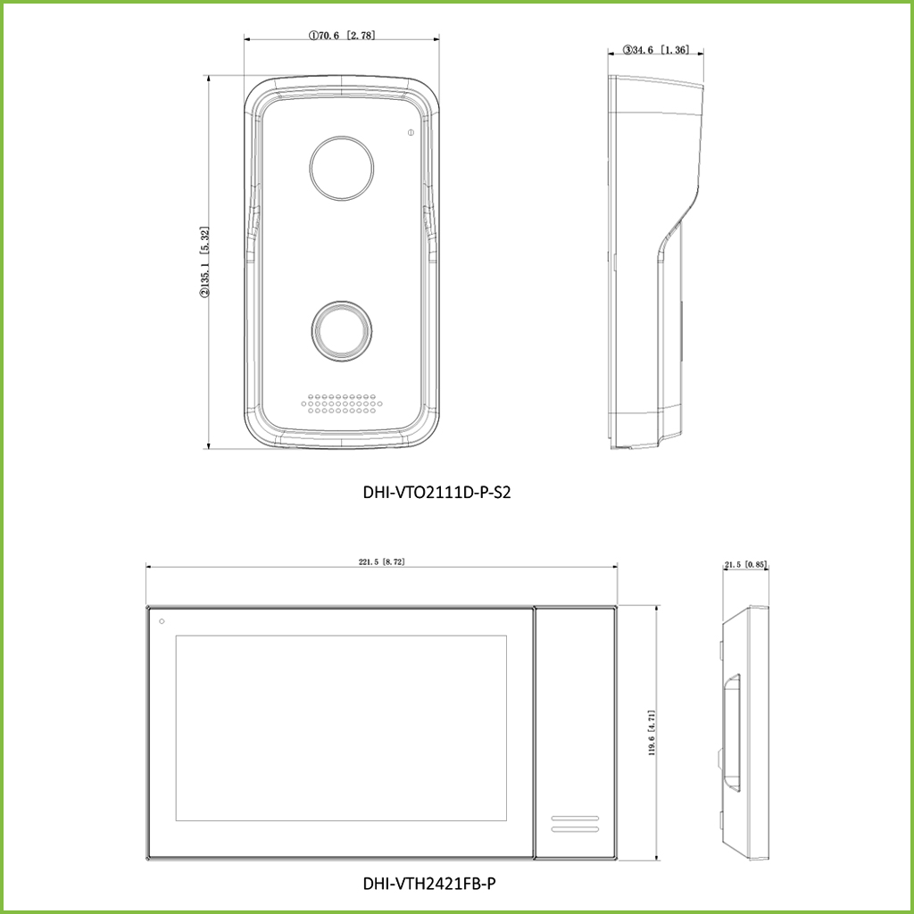 Kit Videoportero IP exterior de Superficie + monitor interior