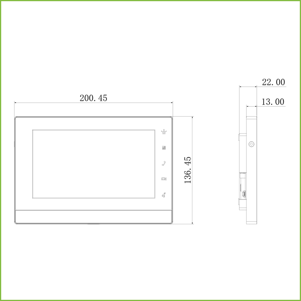 Monitor Interior 7&quot; de Superficie para Videoportero IP PoE SD 6E 1S Alarma Blanco