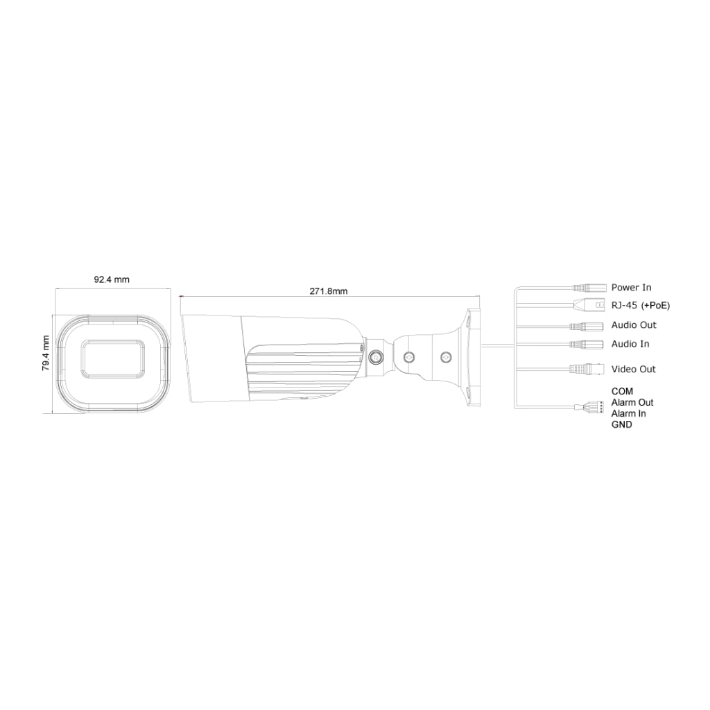 Cámara IP 2MP Bullet de lente varifocal 2.8-12mm IR60M DDA Reconocimiento Facial
