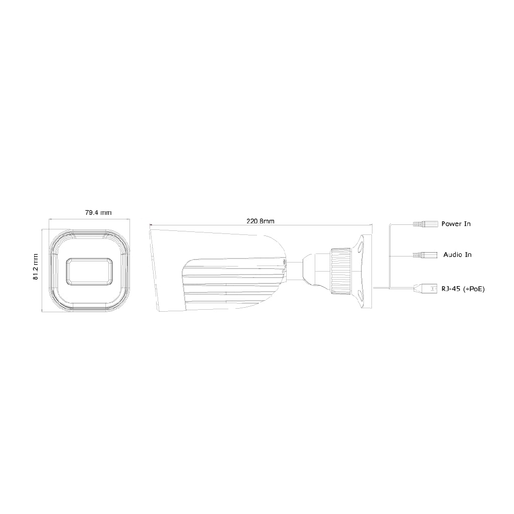 Cámara IP 2MP Bullet de lente fija 3.6mm IR40M DDA Reconocimiento Facial