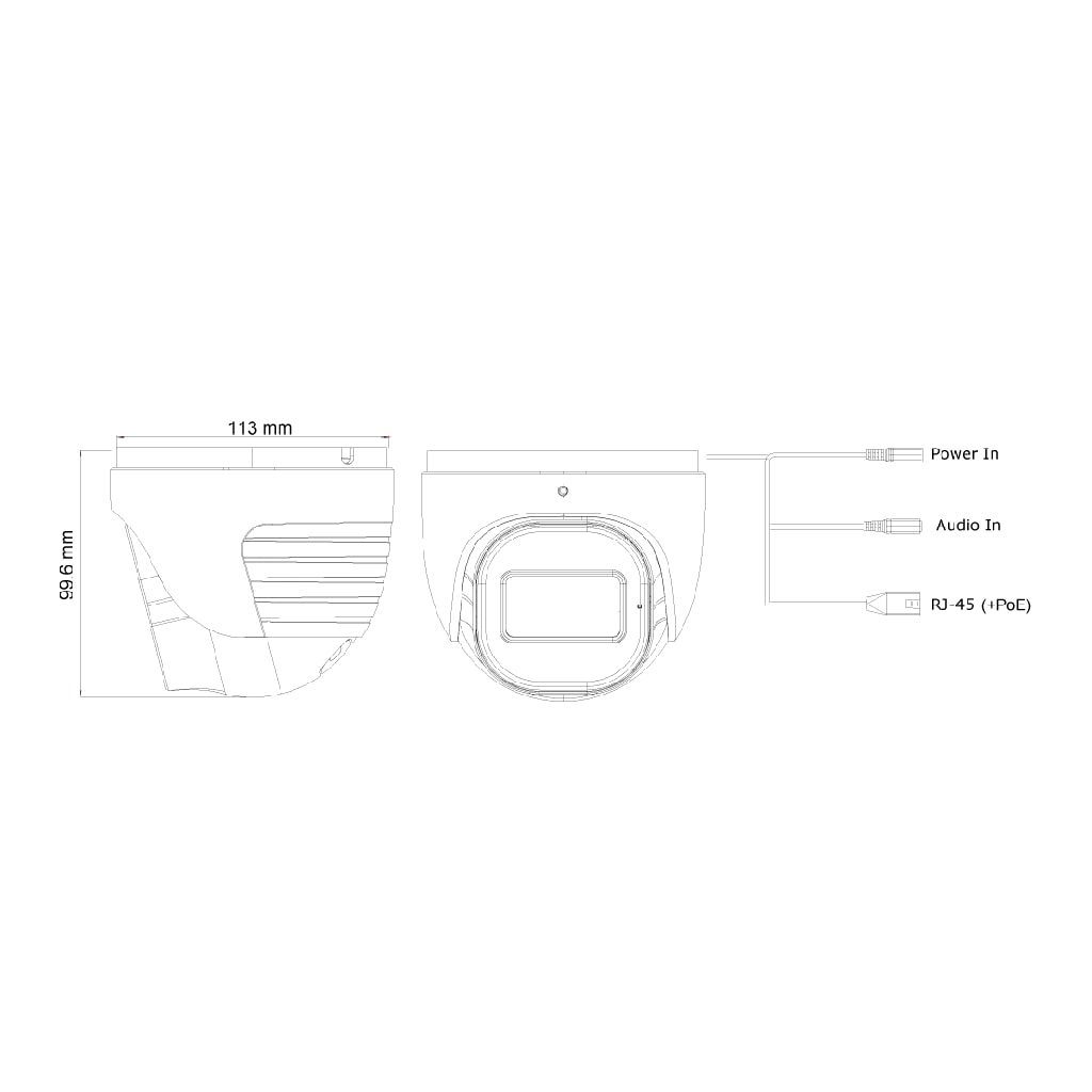 Cámara IP 2MP Domo de lente varifocal 2.8-12mm IR40M DDA Reconocimiento Facial