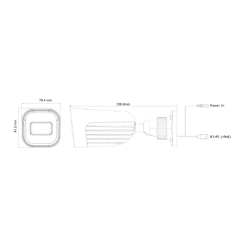 Cámara IP 4M Bullet de lente varifocal 2.8-12mm IR40M