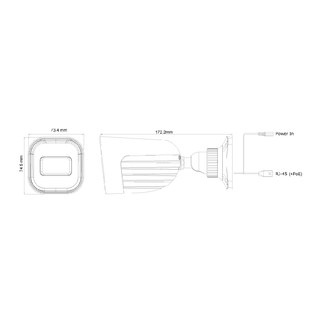 Cámara IP 4M Bullet  lente fija 2.8mm IR20M