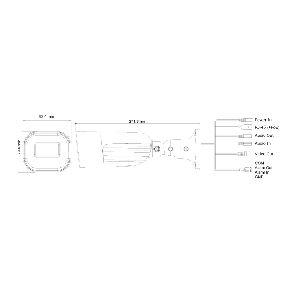 Cámara IP 8MP Bullet de lente varifocal 2.8-12mm IR60M DDA Reconocimiento Facial