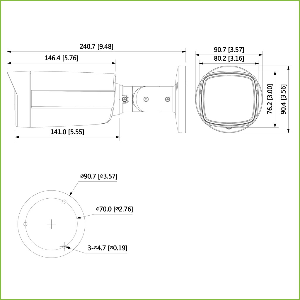 Tubular HDCVI TiOC PIR H265 5M DWDR Iluminación 40m 3.6mm IP67
