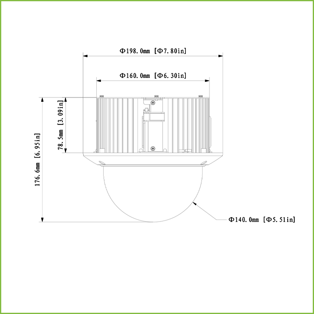 Domo PTZ HDCVI 2M 1080P DN ICR WDR Starlight 25X 3D IK10 Inserción AUDIO E/S