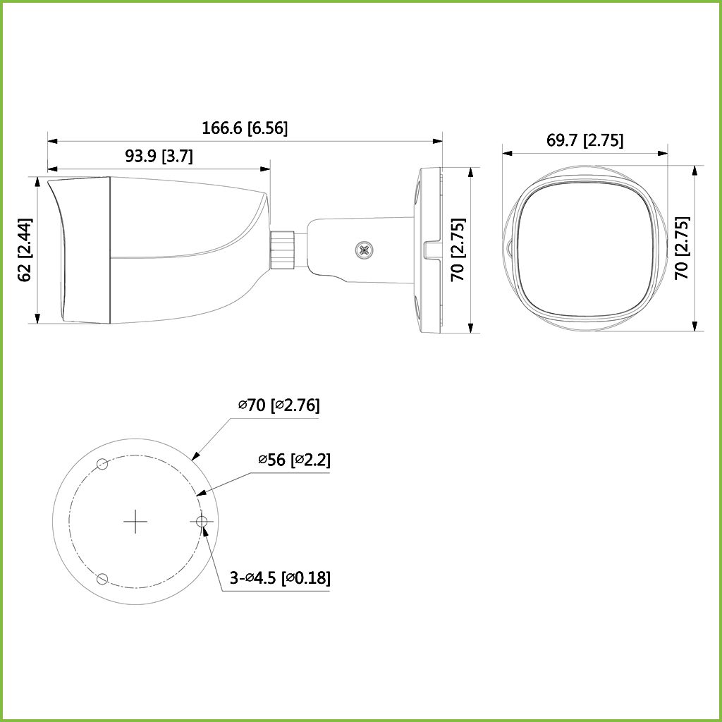 Tubular HDCVI 4EN1 2M 1080P DN ICR IR30m 2.8mm IP67