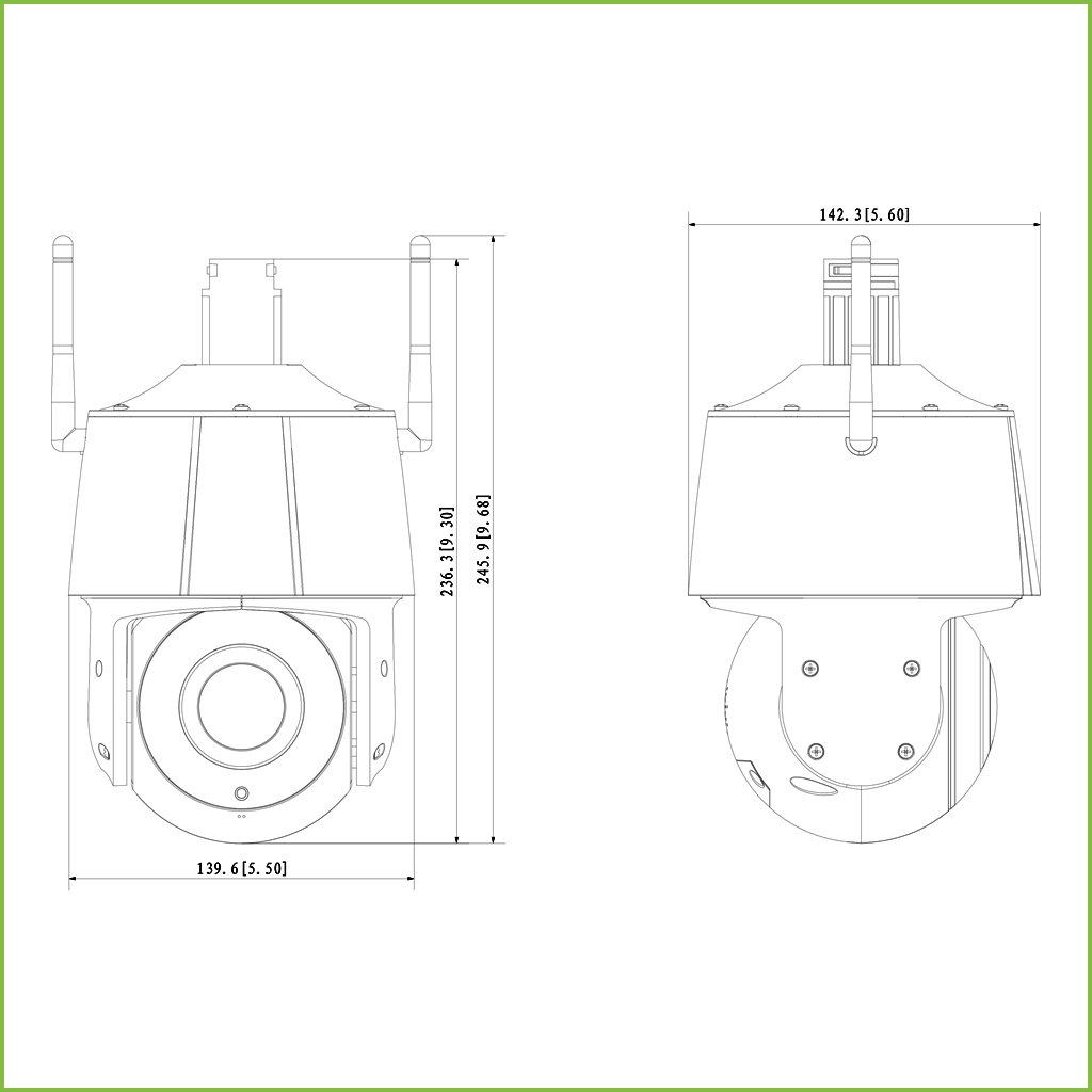 Cámara PTZ IP 2M H265 Wifi dWDR IR30m Starlight IVS SMD IP66 AUDIO MIC AI