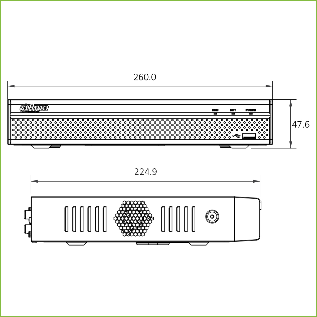 NVR 16ch 80Mbps H265 HDMI 1HDD