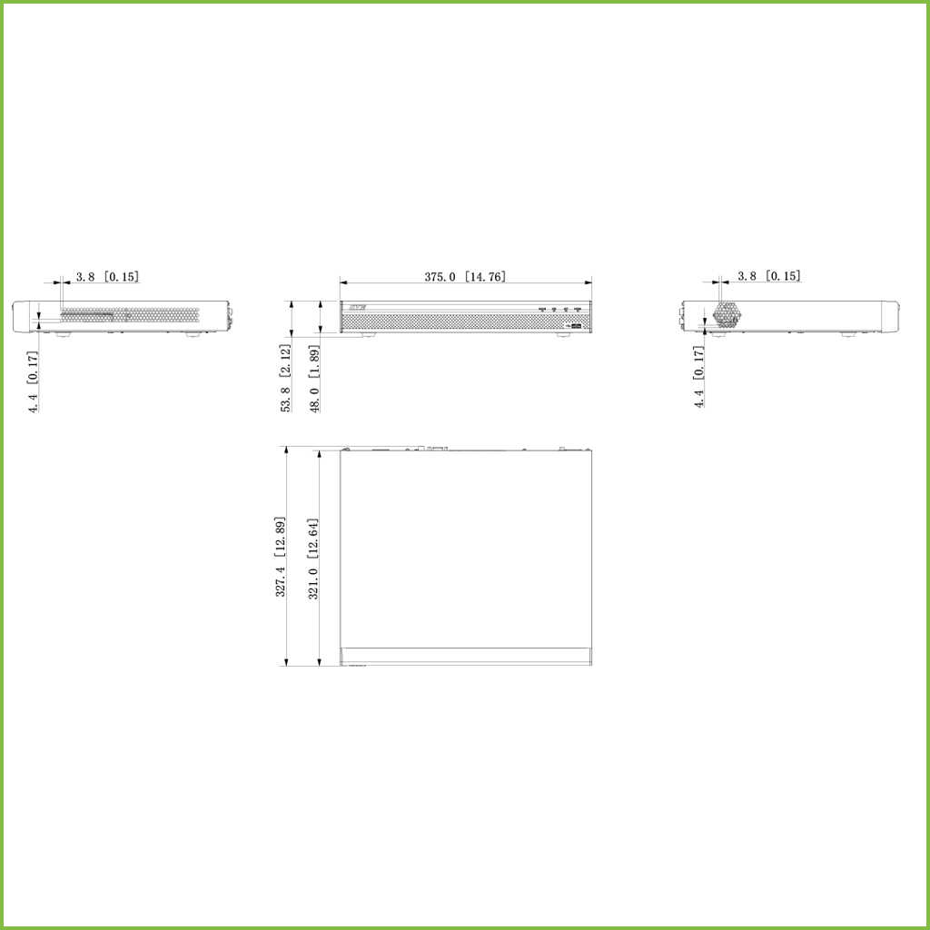 NVR 16ch 200Mbps 4K H265 HDMI 16PoE 2HDD E/S