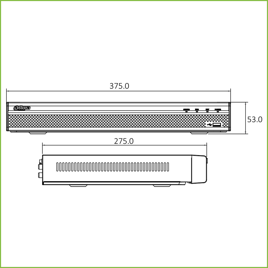 NVR 16ch 80Mbps H265 HDMI 2HDD