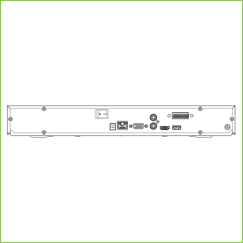 NVR 16ch 200Mbps 4K H265 HDMI 2HDD E/S