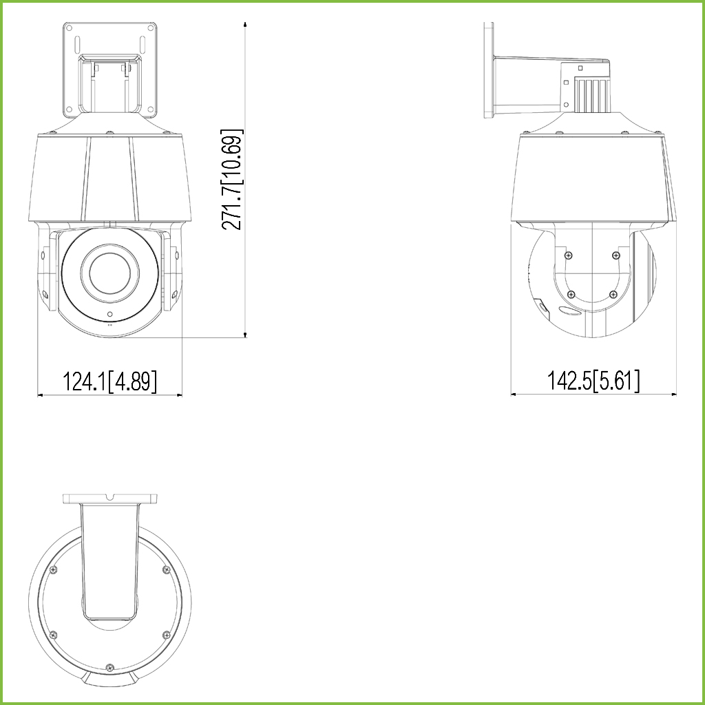 Cámara PTZ IP 2M H265 dWDR IR30m Starlight 5x IVS SMD IP66 PoE AUDIO MIC AI