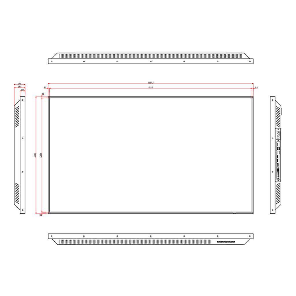 Monitor 55&quot; Dahua para Seguridad 24/7 Metálico VGA/HDMI/DP/Audio/USB Multimedia/RS-232 16:9 4K