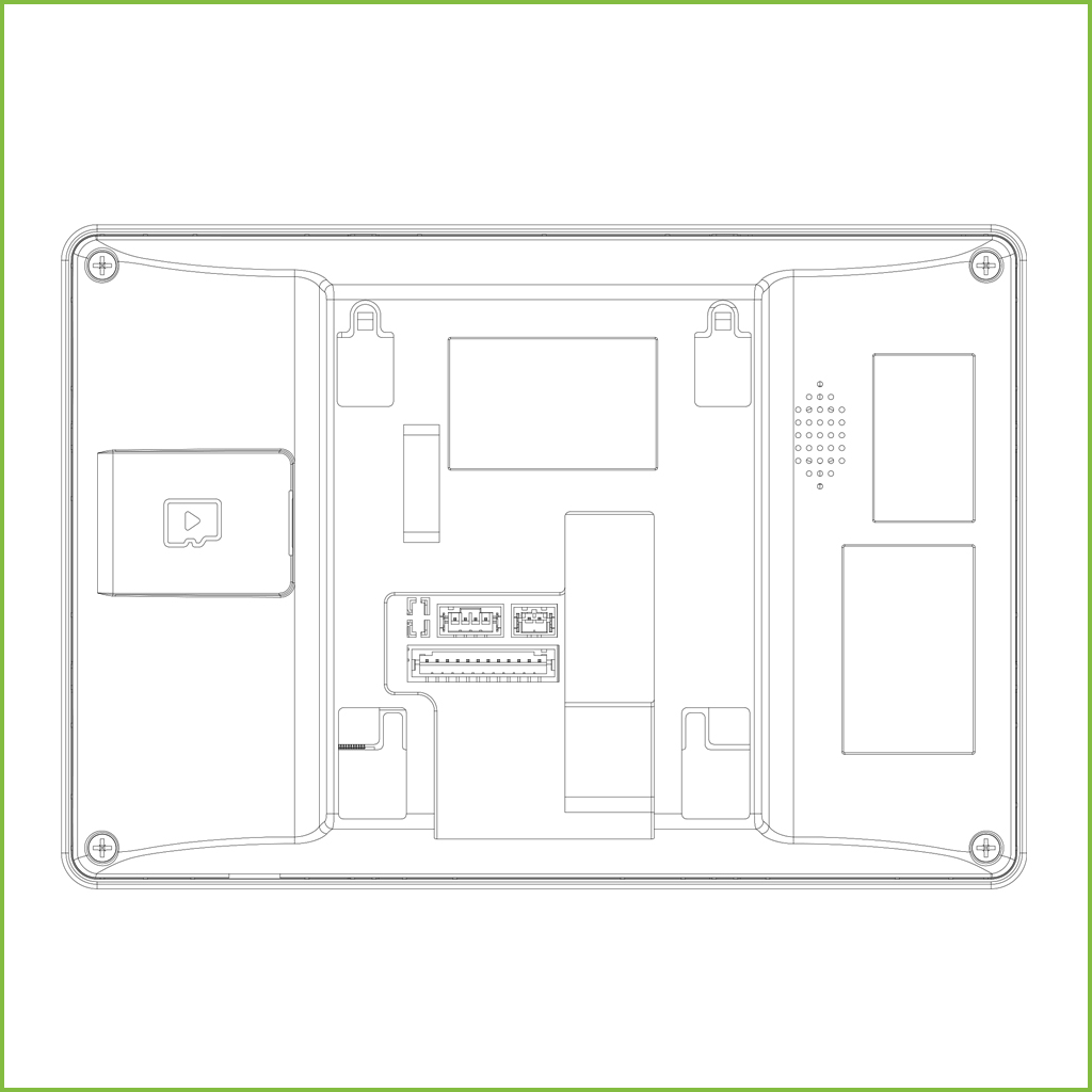 Monitor Interior 7&quot; de Superficie para Videoportero IP Pantalla Táctil PoE SD 6E 1S Alarma Negro