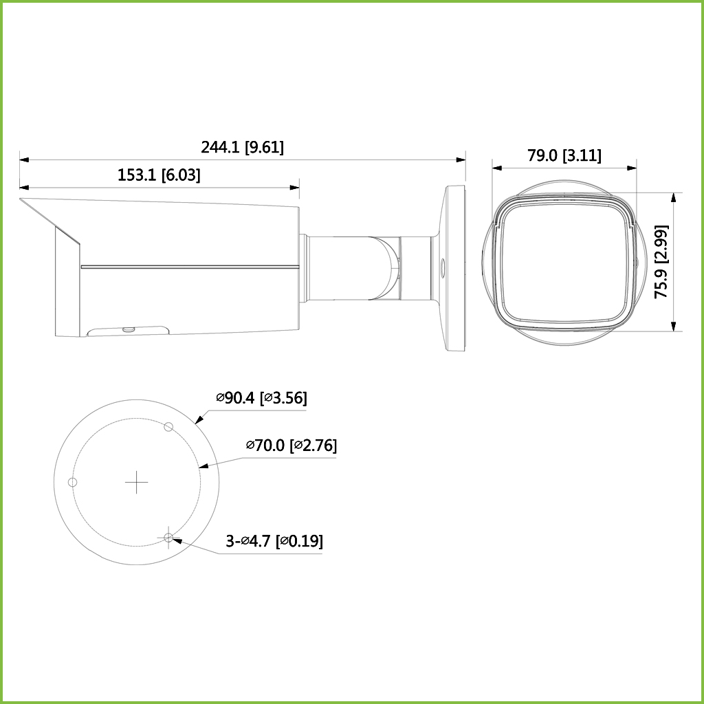 Tubular HDCVI 5M DN WDR Starlight IR80m 2.7-13.5mm VFM IP67 AUDIO MIC