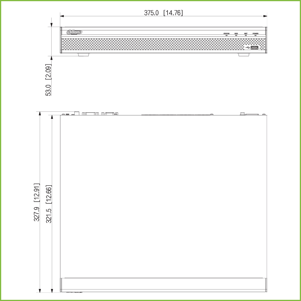 NVR 32ch 160Mbps 4K H265 HDMI 16PoE 2HDD E/S