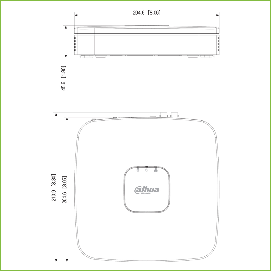 DVR 5EN1 H265 4ch 4K-N@6ips +4IP 8MP 1HDMI 1HDD AI