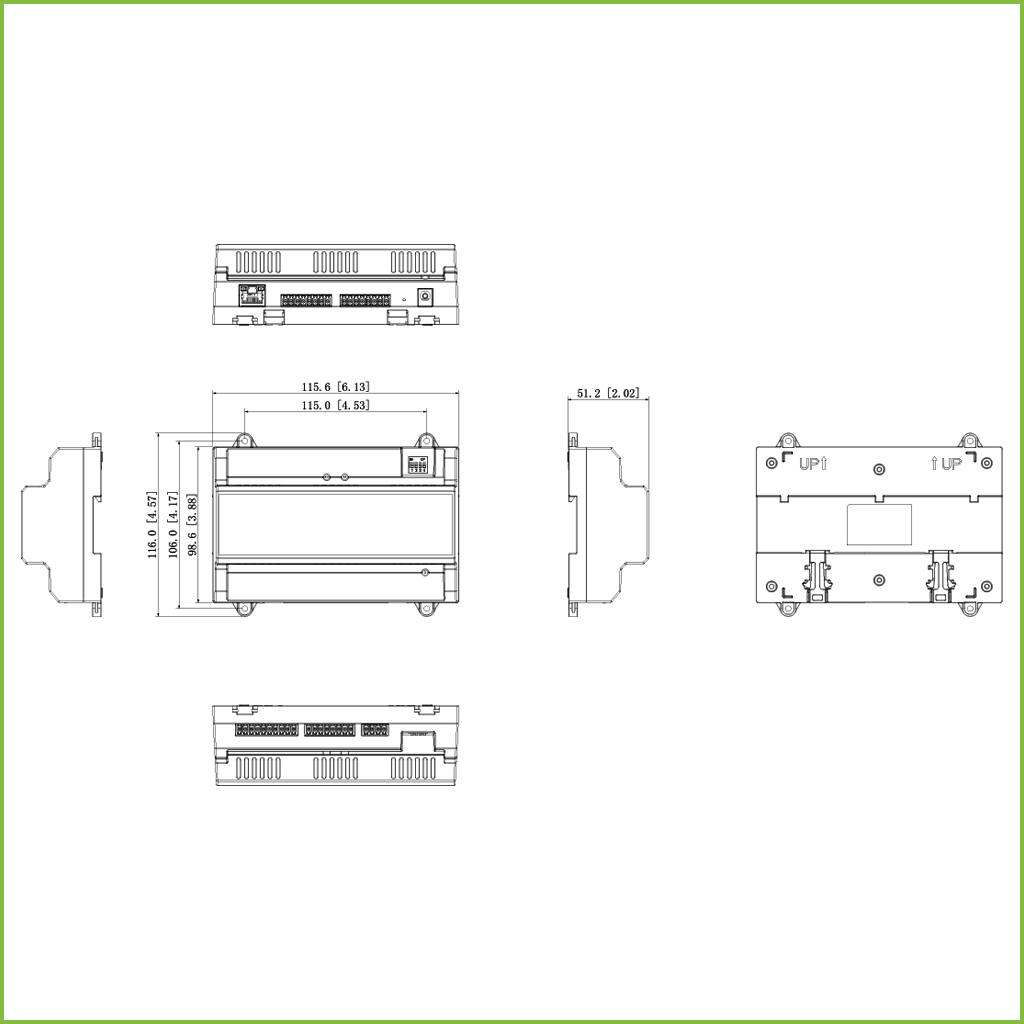 Controladora 2 Puertas / 1 Dirección para Carril DIN IP Wiegand RS-485