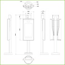 Lector Autónomo LCD táctil de Reconocimiento Facial+PIN y Temperatura corporal con pedestal