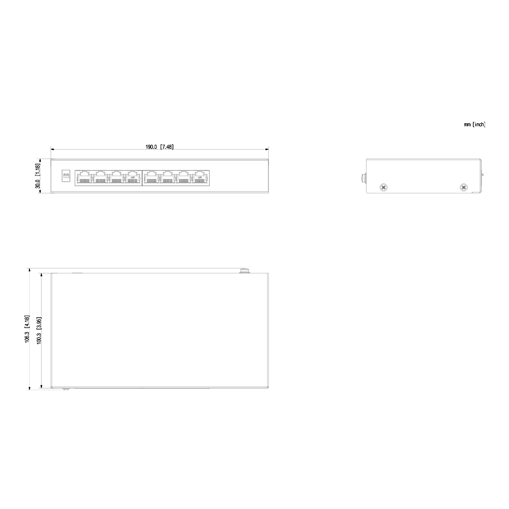 Switch PoE 2.0 8 puertos 10/100 60W 802.3at