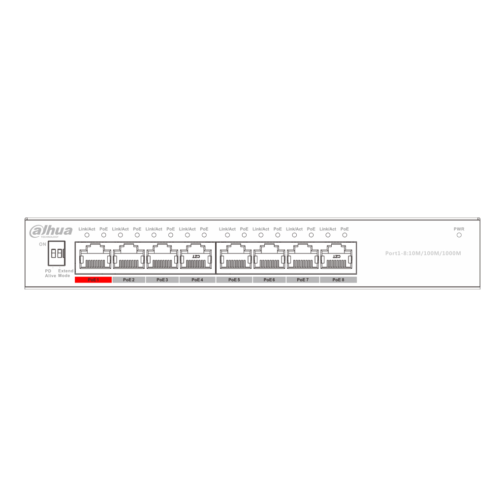 Switch PoE 2.0 8 puertos Gigabit 96W Layer2