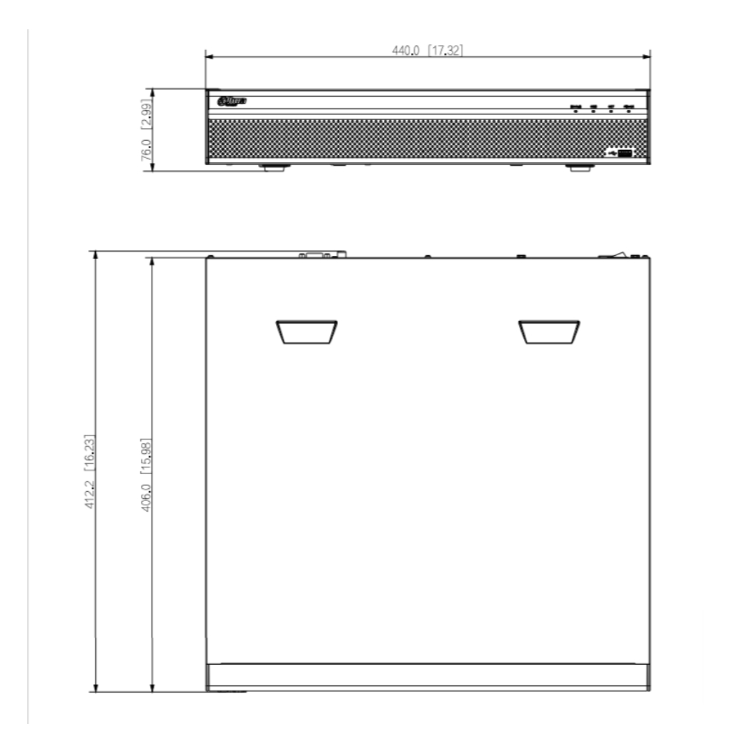 NVR 32ch 320Mbps 4K H265 2xHDMI 16PoE (8PoE + 8ePoE/EoC) 4HDD E/S