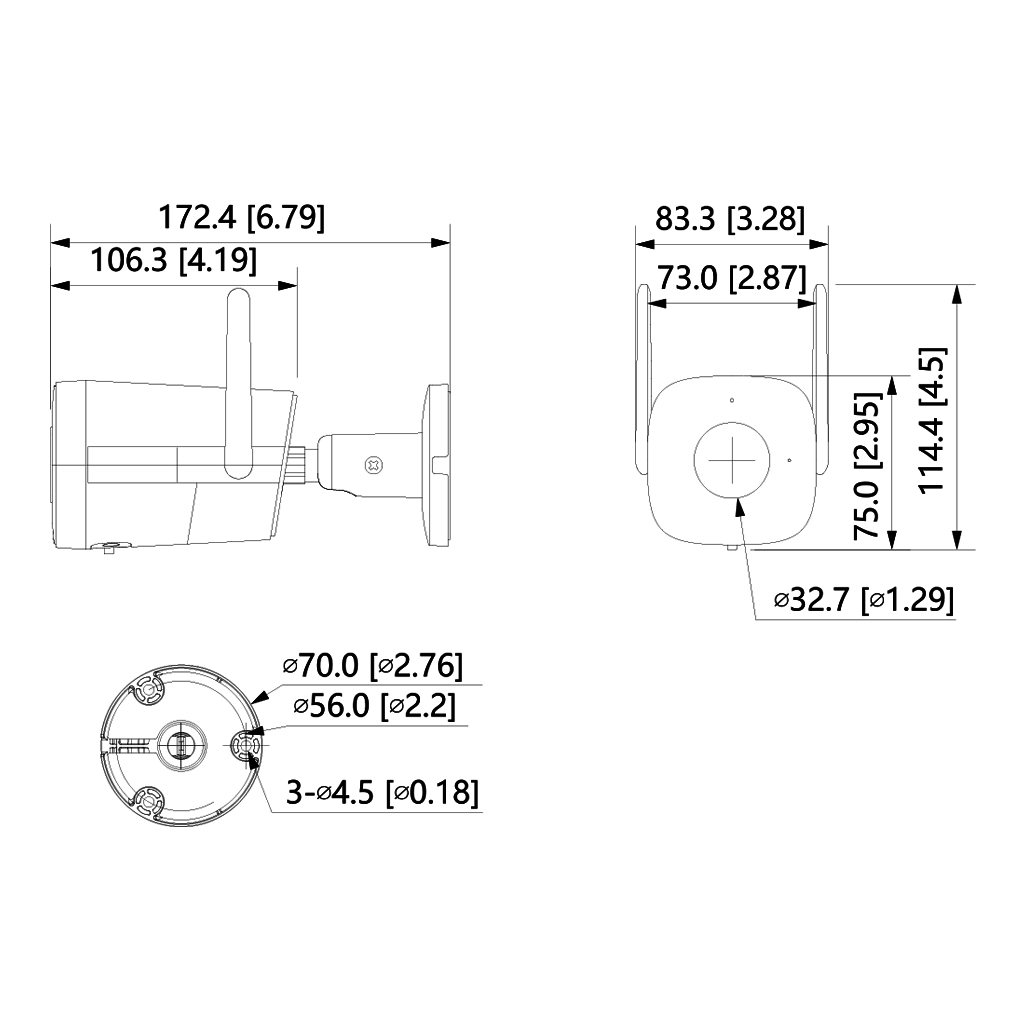 Tubular IP H265 4M DN dWDR 3DNR IR30m 3.6mm IP67 WiFi MIC