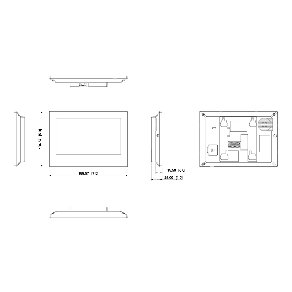 Monitor Interior 7&quot; de Superficie para Videoportero IP WiFi PoE 6E 1S Alarma Blanco