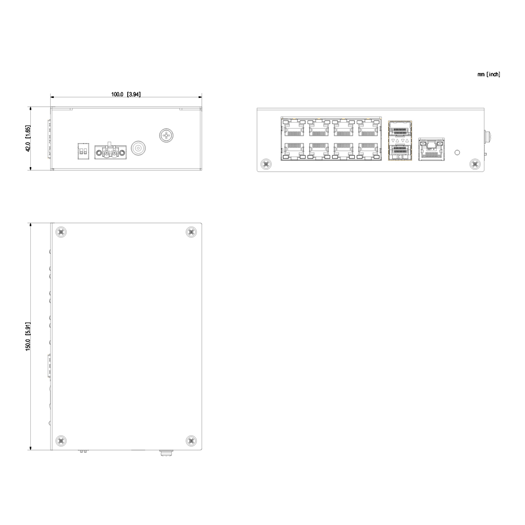 Switch PoE 2.0 8 puertos Gigabit +2SFP Uplink +1RJ45 Uplink Gigabit 120W Layer2