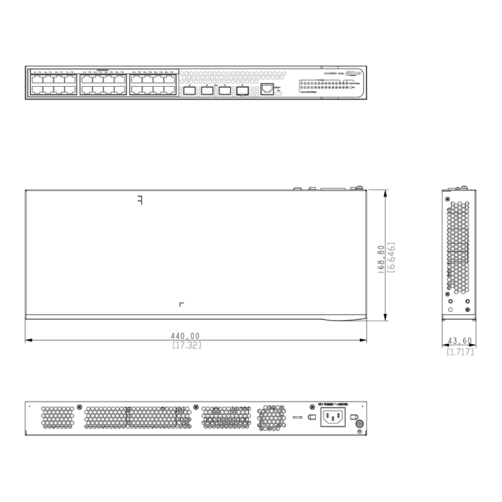 Switch 24 puertos Gigabit + 4 SFP+ 10Gbps Manejable Layer3