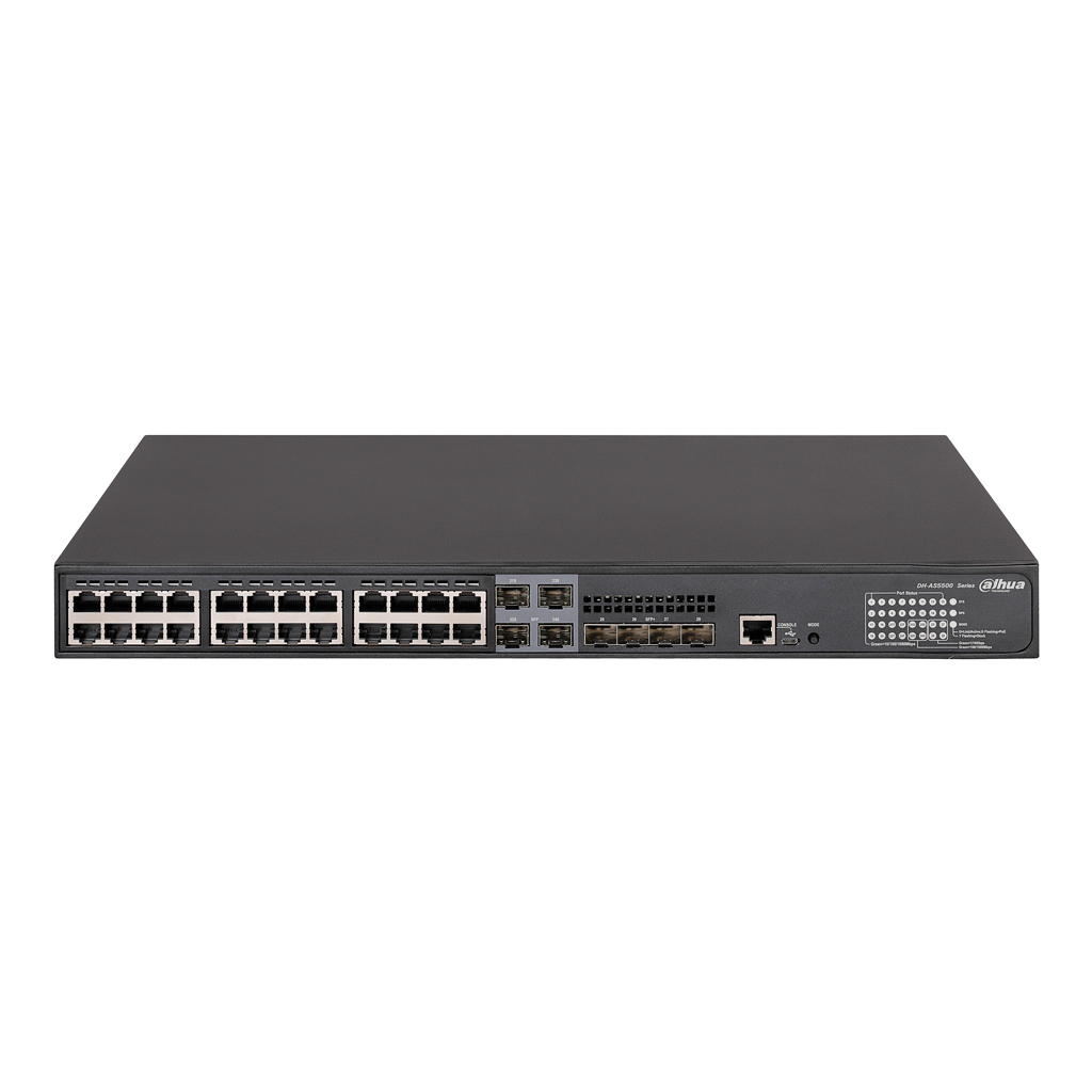Switch PoE 24 puertos Gigabit + 4 Combo Gigabit SFP/SFP+ 10Gbps 370W Manejable Layer3
