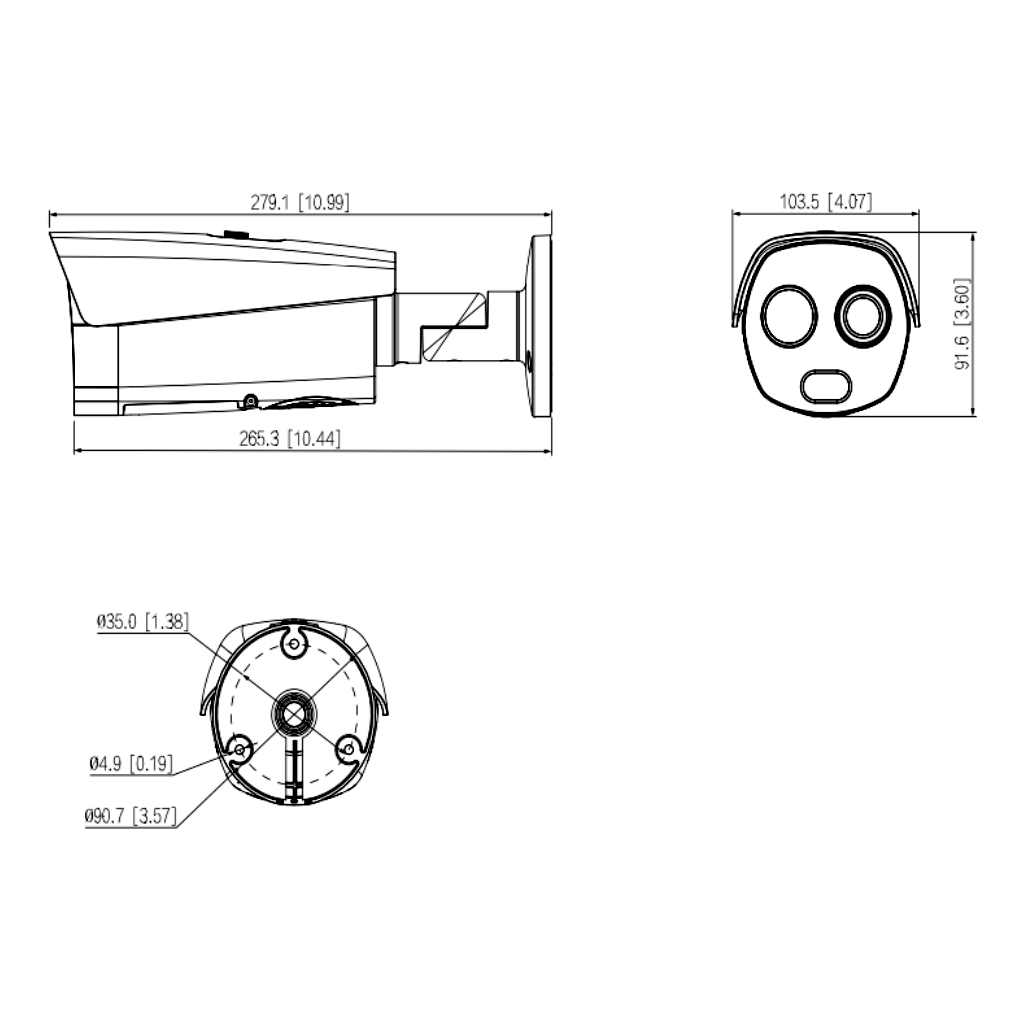 Cámara Térmica IP DUAL 400*300 25mm + 4M 8mm IP67 12V PoE