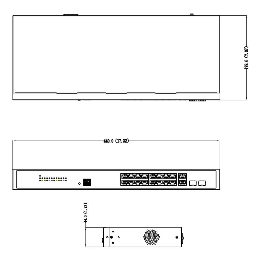 Switch PoE 2.0 16 puertos Gigabit + 2 Combo Gigabit RJ45/SFP Uplink 230W Manejable Layer2
