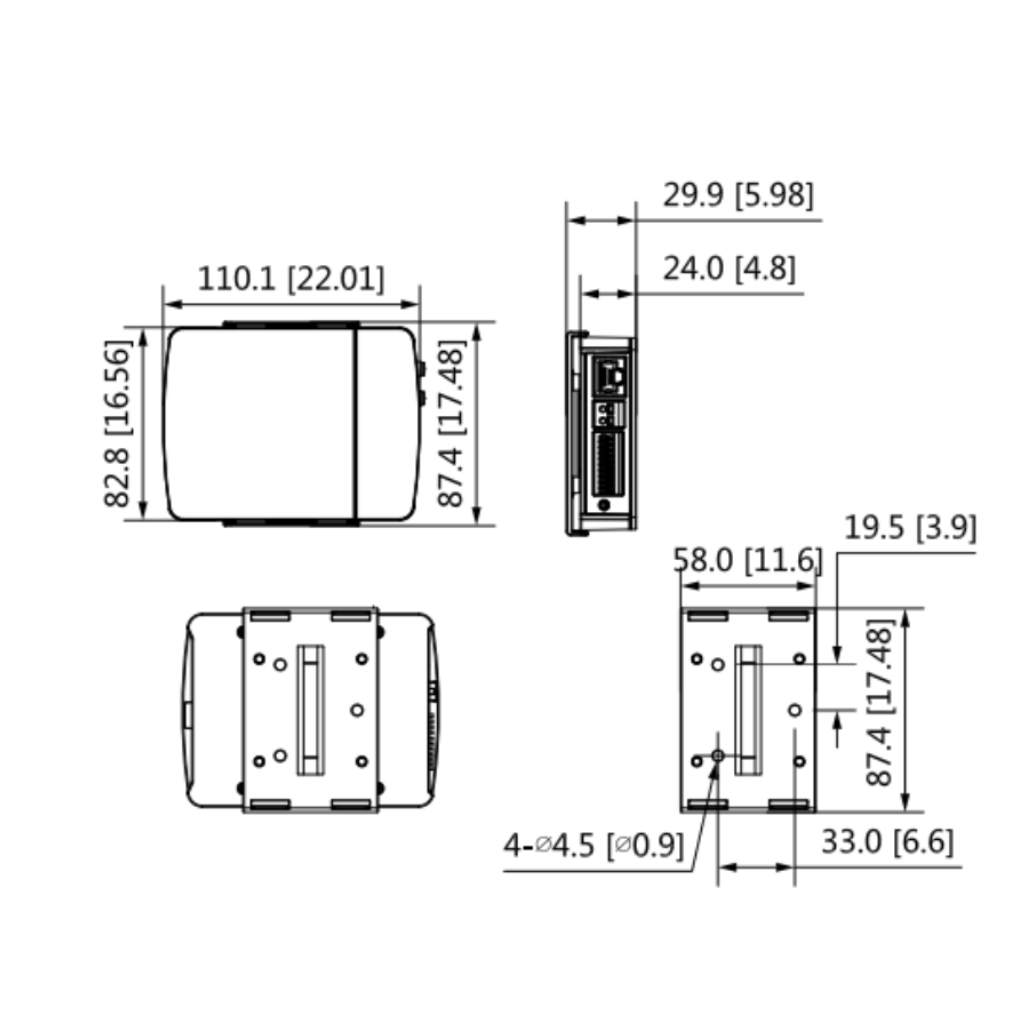 Minicámara IP H265 Pinhole 4M DN WDR 2.8mm IVS AUDIO E/S + Unidad principal AI