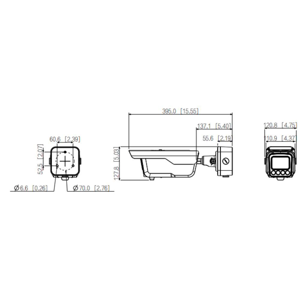 Tubular IP ANPR Acceso H265 4MP IR20m 8-32VFM IP67 IK10 E/S PoE AUDIO
