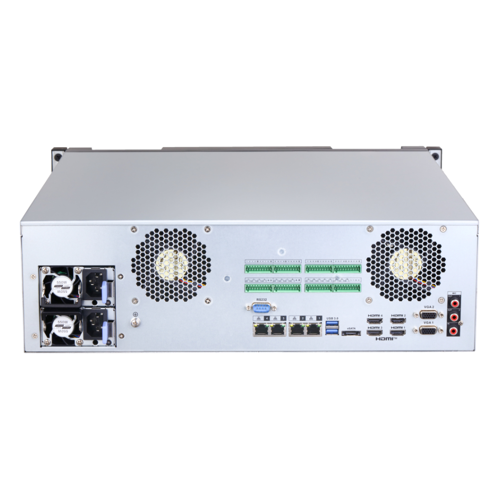 NVR 64ch 1024Mbps 4K H265 4xHDMI 16HDD RAID 0/1/5/6/10 E/S AI Redundant